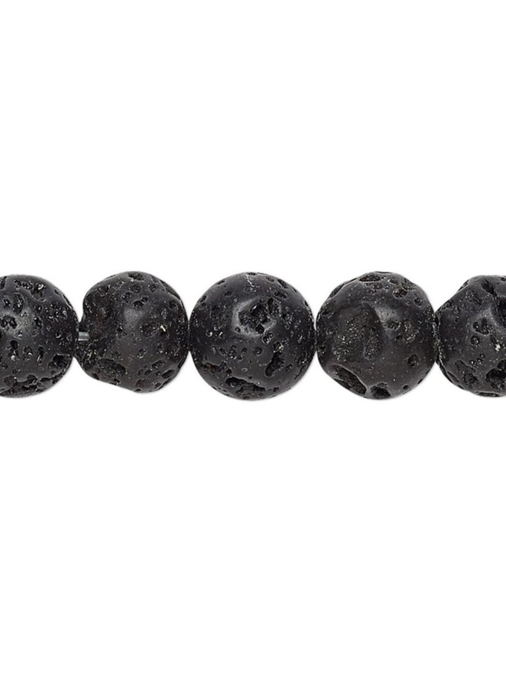 10 Natural Black Lava Rock Gemstone 8mm Round Beads